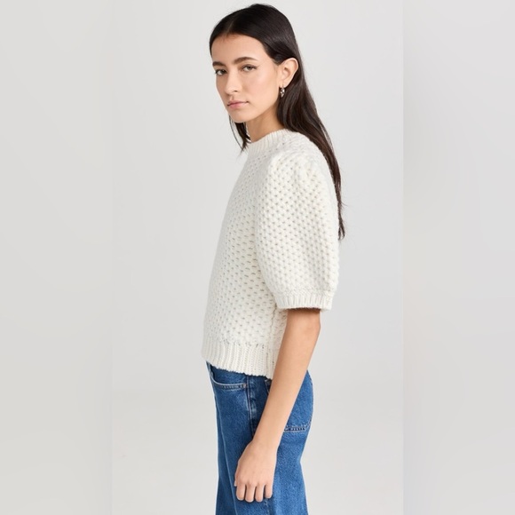 Anine Bing Brittany Balloon Short Sleeve Knit Sweater - Picture 2 of 10